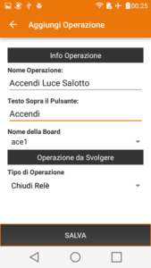 Nuova Operazione ACE Controllo relè